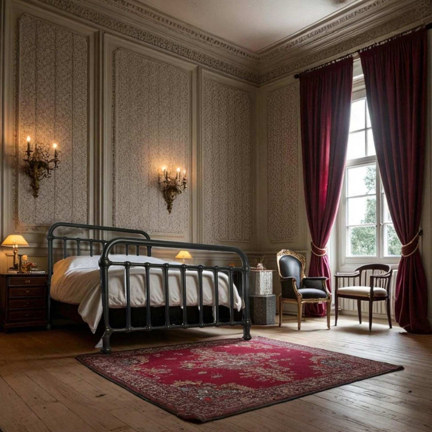 Historic Manion with an Heiressy 20th c. Americana Iron Bed