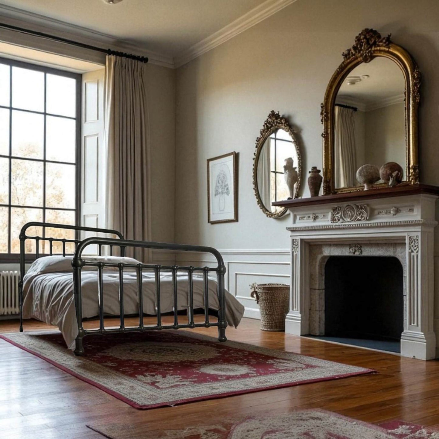 Heiressy 20th c. Americana Iron Bed in a historic home