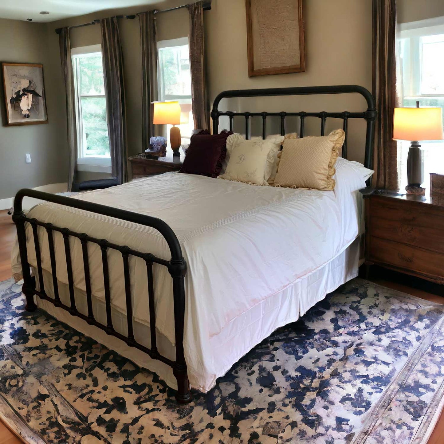 Heiressy 20th c. Americana Iron Bed traditional design home