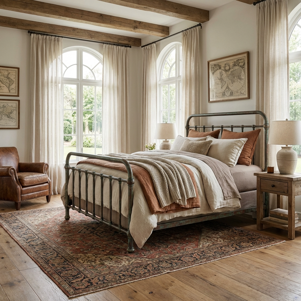 20th c. Americana Iron Bed