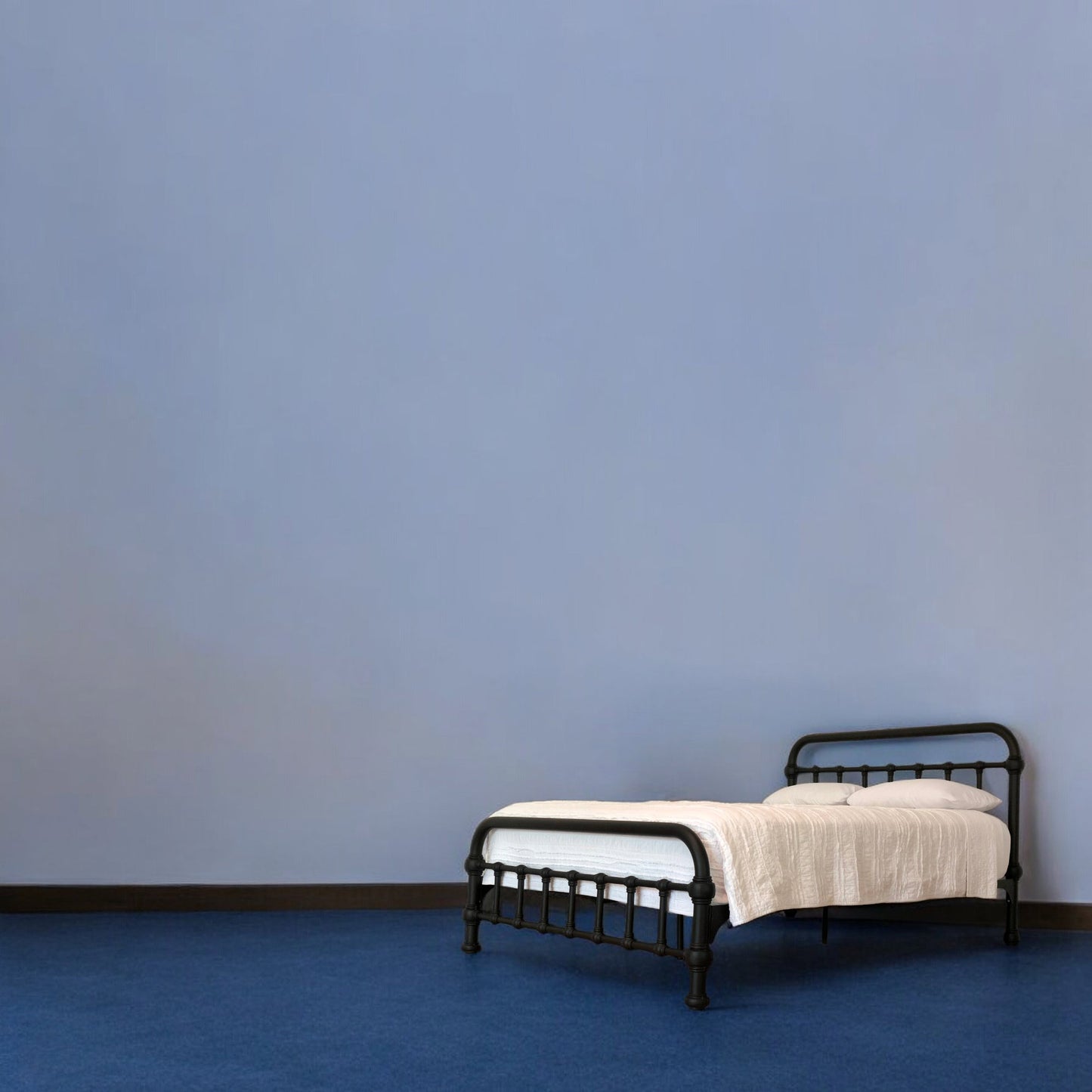 Blue Bedroom Suite 20th c Americana Iron Platform Bed Heiressy
