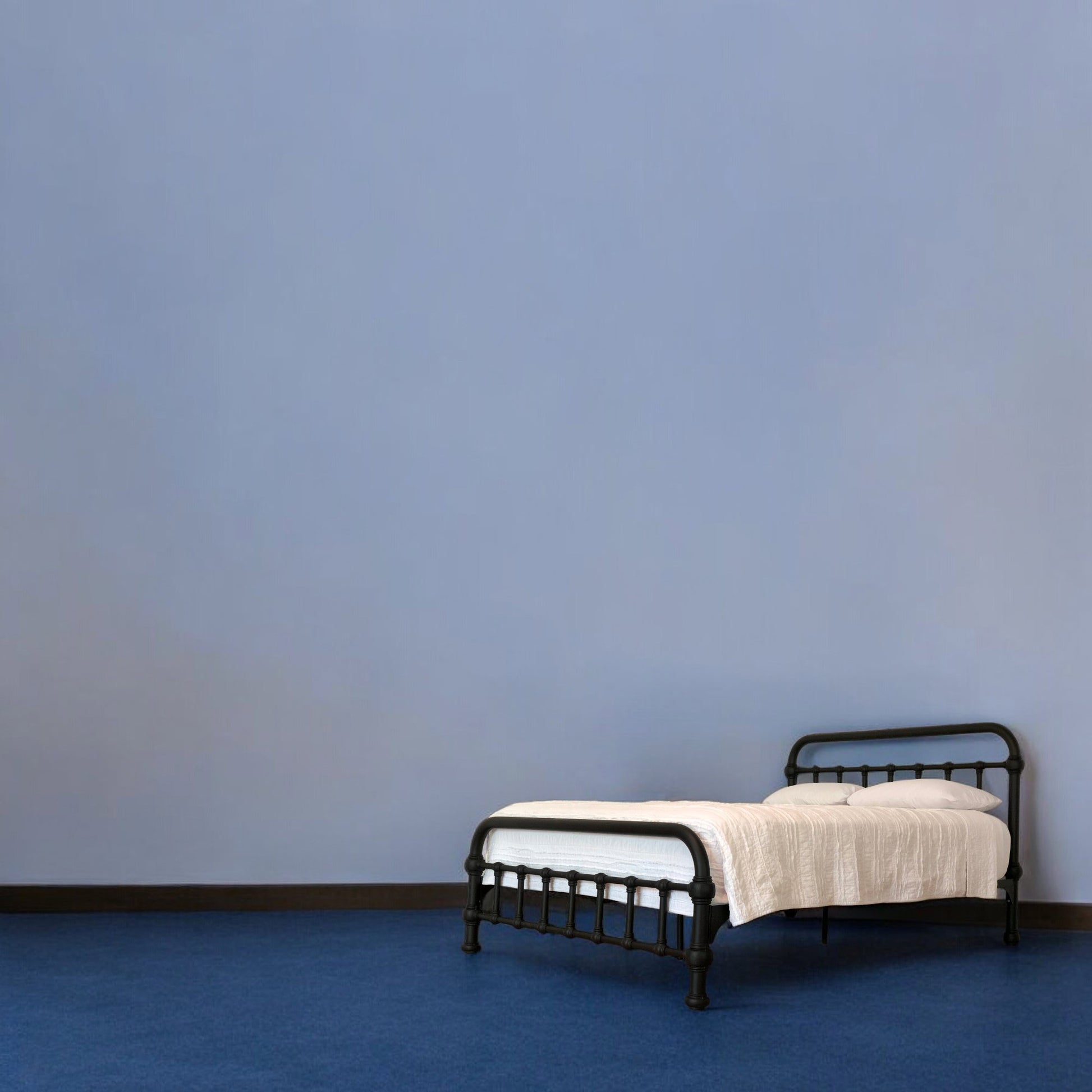 Blue Bedroom Suite 20th c Americana Iron Platform Bed Heiressy