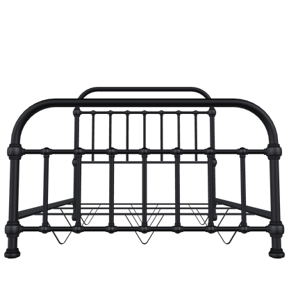 20th c. Americana Iron Bed by Heiressy in queen size is also available in king, california king, full, twin, full xl and twin xl. The original and authentic Heiressy Iron Bed is available in matte black, dark bronze and many more timeworn finishes.